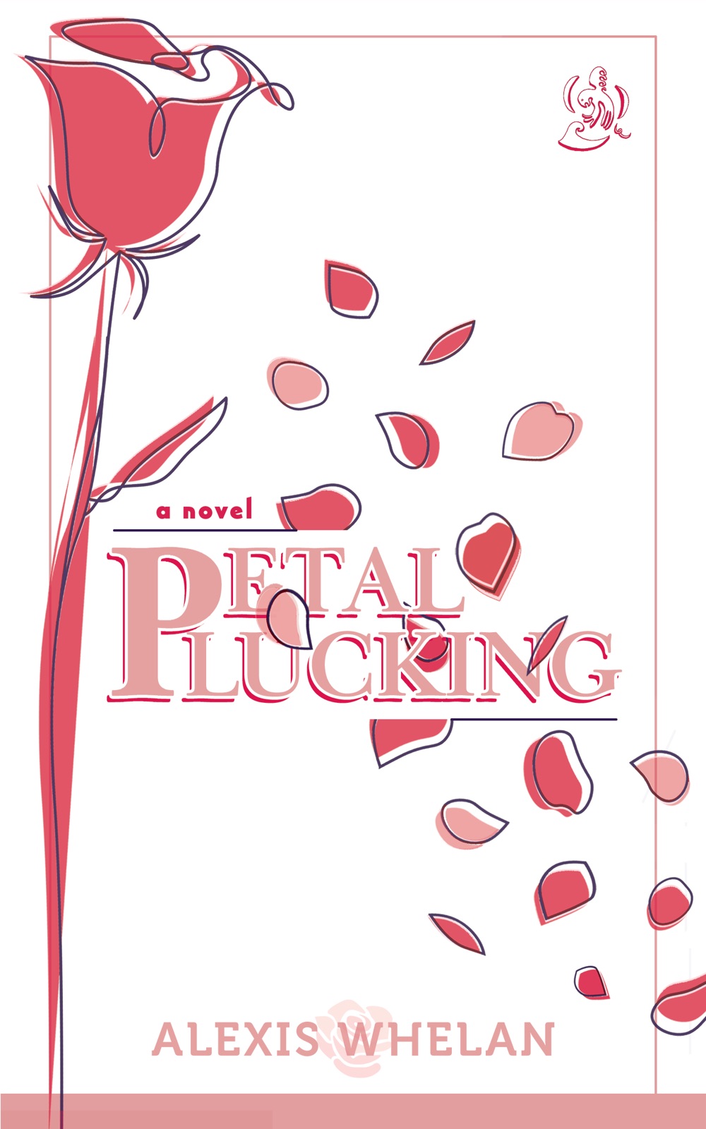 Book cover with a red rose shedding petals