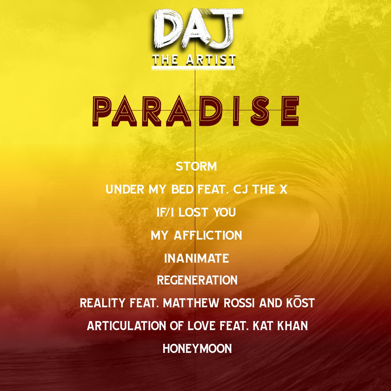 Paradise back cover with tracklist