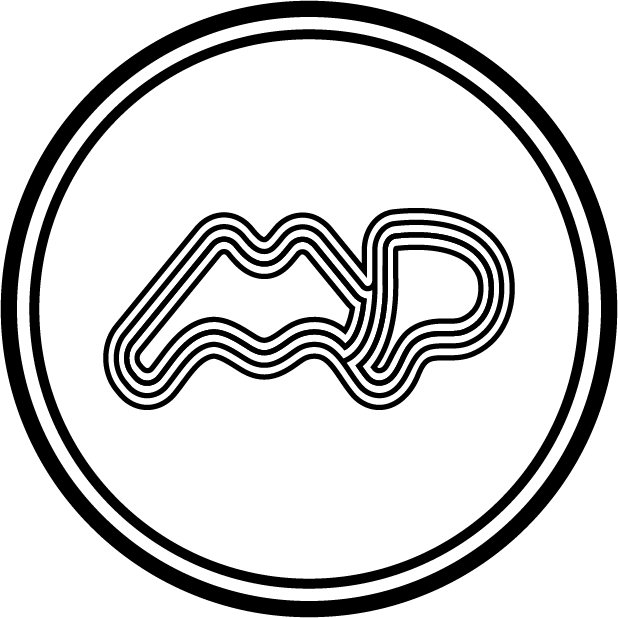 Black ring lockup of the MP monogram
