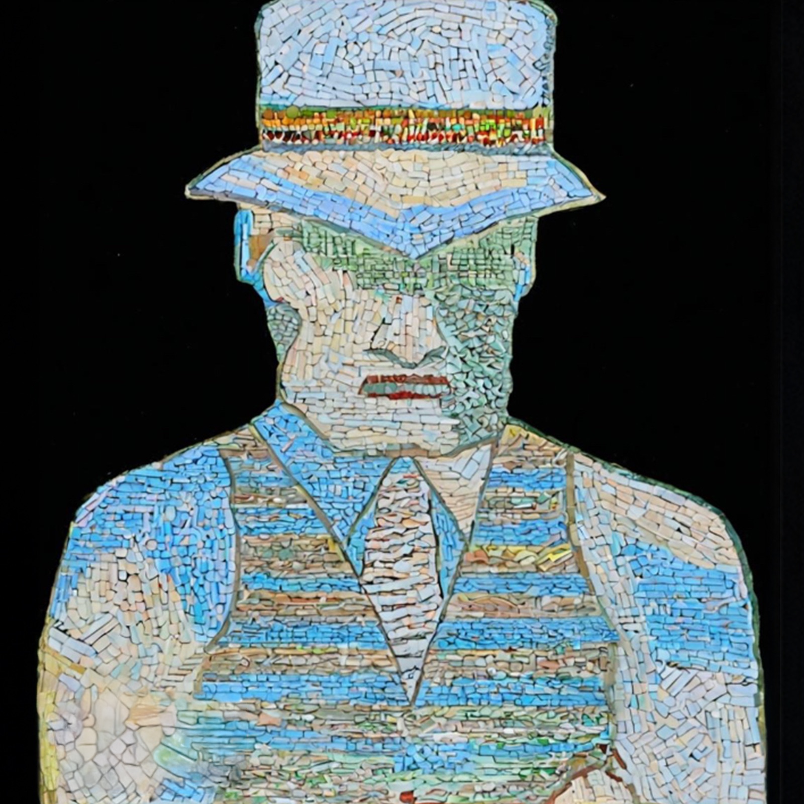 Alternate pale colourway of the stained-glass portrait